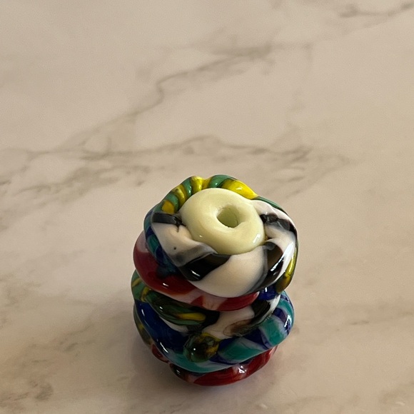 Inspiration Bead, Intention Bead, Handmade Melted Glass Prayer Bead Multicolored - Picture 4 of 8